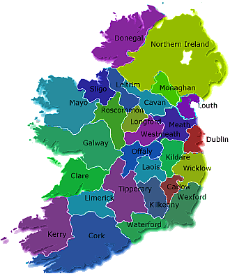 ireland map for used cars dealers